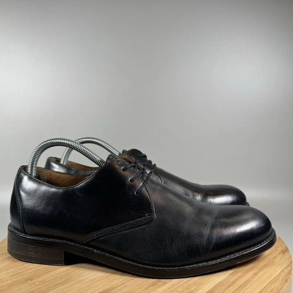 Johnston & Murphy Hartley Plain‎ Toe Black Shoes Mens Size 9M